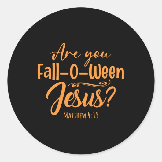 Halloween ben je Herfst-o-Tussen Jezus Matthew Chr Ronde Sticker (Voorkant)