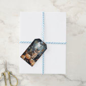 Halloween Bengaal Cat met pompoenen eng Cadeaulabel (Met Touw)