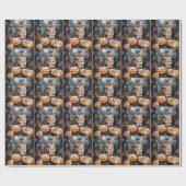 Halloween Bengaal Cat met pompoenen eng Cadeaupapier (Vlak)