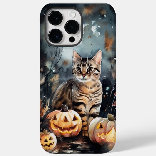 Halloween Bengaal Cat met pompoenen eng Case-Mate iPhone Case (Achterkant)
