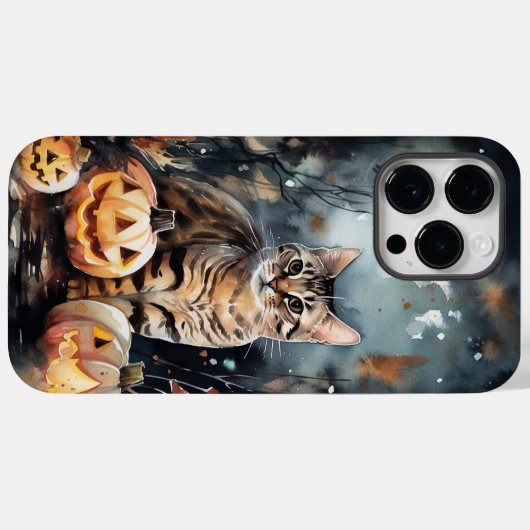 Halloween Bengaal Cat met pompoenen eng Case-Mate iPhone Case (Achterkant (horizontaal))