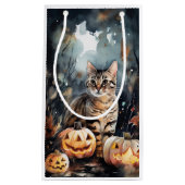 Halloween Bengaal Cat met pompoenen eng Klein Cadeauzakje (Voorkant)