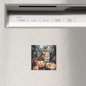 Halloween Bengaal Cat met pompoenen eng Magneet (Insitu (Vaatwasser))
