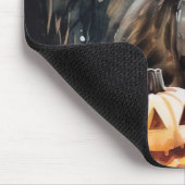 Halloween Bengaal Cat met pompoenen eng Muismat (Hoek)