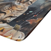 Halloween Bengaal Cat met pompoenen eng Snijplank (Hoek)