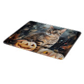 Halloween Bengaal Cat met pompoenen eng Snijplank (Hoek)