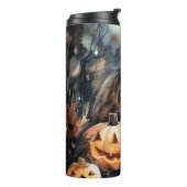 Halloween Bengaal Cat met pompoenen eng Thermosbeker (Gedraaid links)