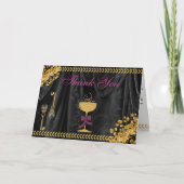 Halloween Bericht Gouden Glitter Schedels Dank Je Bedankkaart (Voorkant)