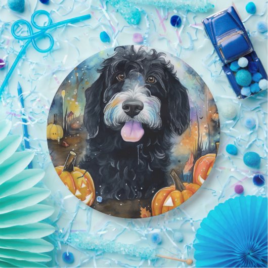 Halloween Bernedole met pompoenen eng Papieren Bordje (Feest)