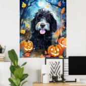 Halloween Bernedole met pompoenen eng Poster (Thuiskantoor)