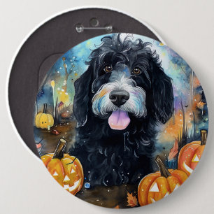 Halloween Bernedole met pompoenen eng Ronde Button 6,0 Cm