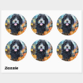 Halloween Bernedole met pompoenen eng Ronde Sticker (Vel)