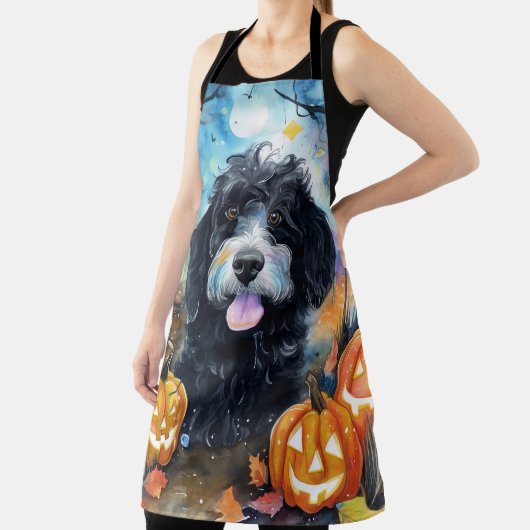 Halloween Bernedole met pompoenen eng Schort (Insitu)