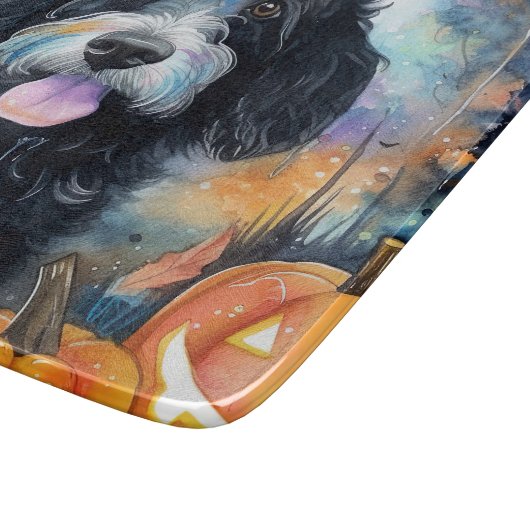 Halloween Bernedole met pompoenen eng Snijplank (Hoek)