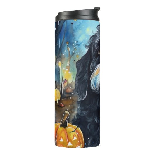 Halloween Bernedole met pompoenen eng Thermosbeker (Gedraaid links)