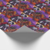 Halloween Bernedoodle Dog Pumpkins eng Cadeaupapier (Hoek)