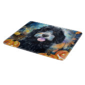 Halloween Bernedoodle Met Pompoenen Eng Snijplank (Hoek)
