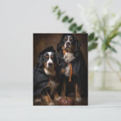 Halloween Berner Berghonden Briefkaart (Staand voorkant)