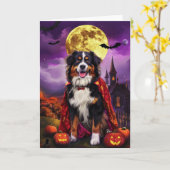 Halloween Berner Mountain Dog Pumpkins eng Kaart (Gele Bloem)
