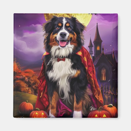 Halloween Berner Mountain Dog Pumpkins eng Magneet (Voorkant)