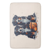 Halloween Berner Mountain Dogs Pumpkin Badmat (Voorkant Verticaal)