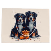Halloween Berner Mountain Dogs Pumpkin Groot Cadeauzakje (Achterkant)