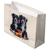 Halloween Berner Mountain Dogs Pumpkin Groot Cadeauzakje (Voorkant Gekanteld)