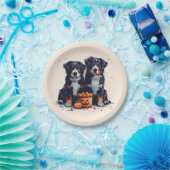 Halloween Berner Mountain Dogs Pumpkin Papieren Bordje (Feest)