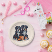 Halloween Berner Mountain Dogs Pumpkin Papieren Bordje (Feest)
