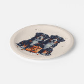 Halloween Berner Mountain Dogs Pumpkin Papieren Bordje (Gekanteld)