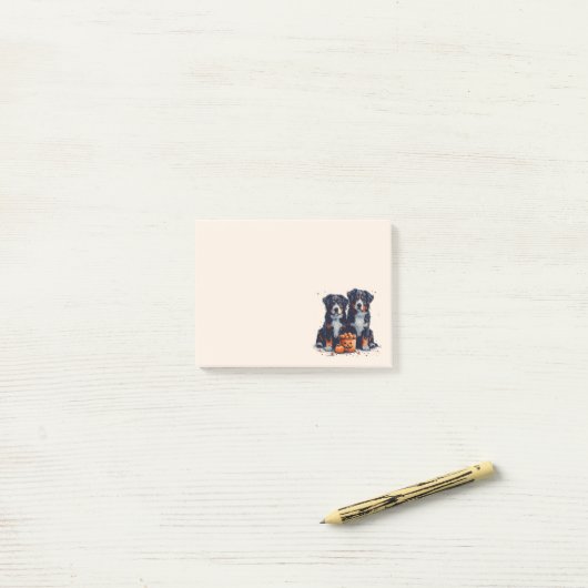 Halloween Berner Mountain Dogs Pumpkin Post-it® Notes (Op bureau)