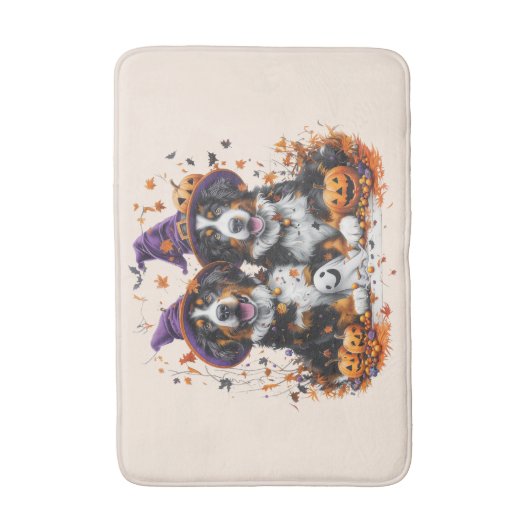 Halloween Berner Mountain Dogs Witch Ghost Badmat (Voorkant Verticaal)