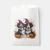 Halloween Berner Mountain Dogs Witch Ghost Bedankzakje (Voorkant)