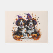 Halloween Berner Mountain Dogs Witch Ghost Deurmat (Voorkant)