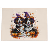 Halloween Berner Mountain Dogs Witch Ghost Groot Cadeauzakje (Voorkant)