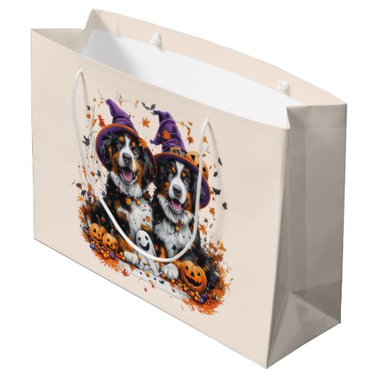 Halloween Berner Mountain Dogs Witch Ghost Groot Cadeauzakje (Achterkant Gekanteld)
