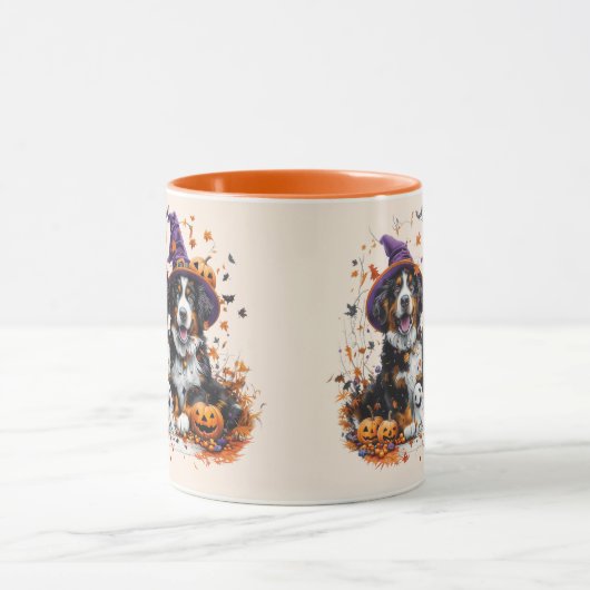 Halloween Berner Mountain Dogs Witch Ghost Mok (Midden)