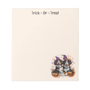Halloween Berner Mountain Dogs Witch Ghost Notitieblok
