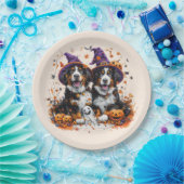 Halloween Berner Mountain Dogs Witch Ghost Papieren Bordje (Feest)