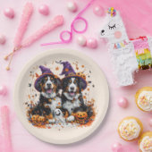 Halloween Berner Mountain Dogs Witch Ghost Papieren Bordje (Feest)
