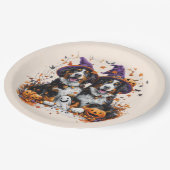 Halloween Berner Mountain Dogs Witch Ghost Papieren Bordje (Gekanteld)