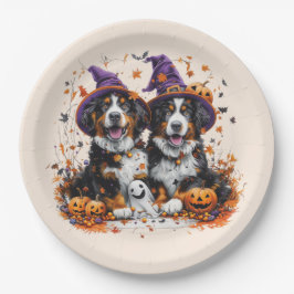 Halloween Berner Mountain Dogs Witch Ghost Papieren Bordje