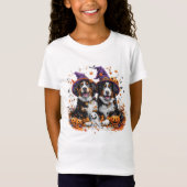 Halloween Berner Mountain Dogs Witch Ghost T-shirt (Voorkant)