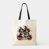 Halloween Berner Mountain Dogs Witch Ghost Tote Bag (Achterkant)