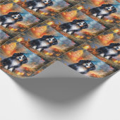 Halloween Berner Sennenhond Met Pompoenen Eng Cadeaupapier (Hoek)