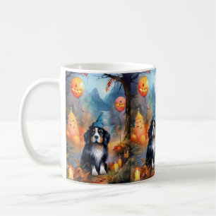 Halloween Berner Sennenhond Met Pompoenen Eng Koffiemok