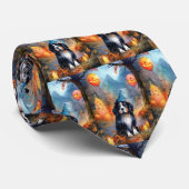 Halloween Berner Sennenhond Met Pompoenen Eng Stropdas (Opgerold)