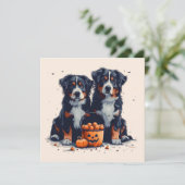Halloween Berner Sennenhonden Pompoen Kaart (Staand voorkant)