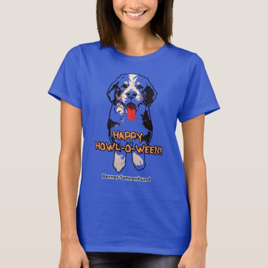 HALLOWEEN Berner Sennenhund Berner Berg Hond T-shirt (Voorkant)
