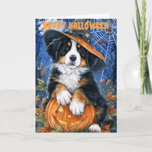 Halloween Bernese Mountain Dog Feestdagen Kaart (Voorkant)